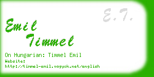 emil timmel business card